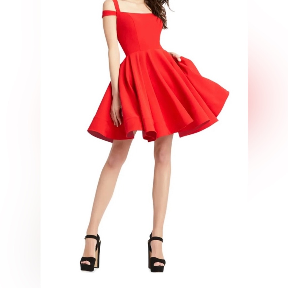 Mac Duggal RED fit-and-flare dress